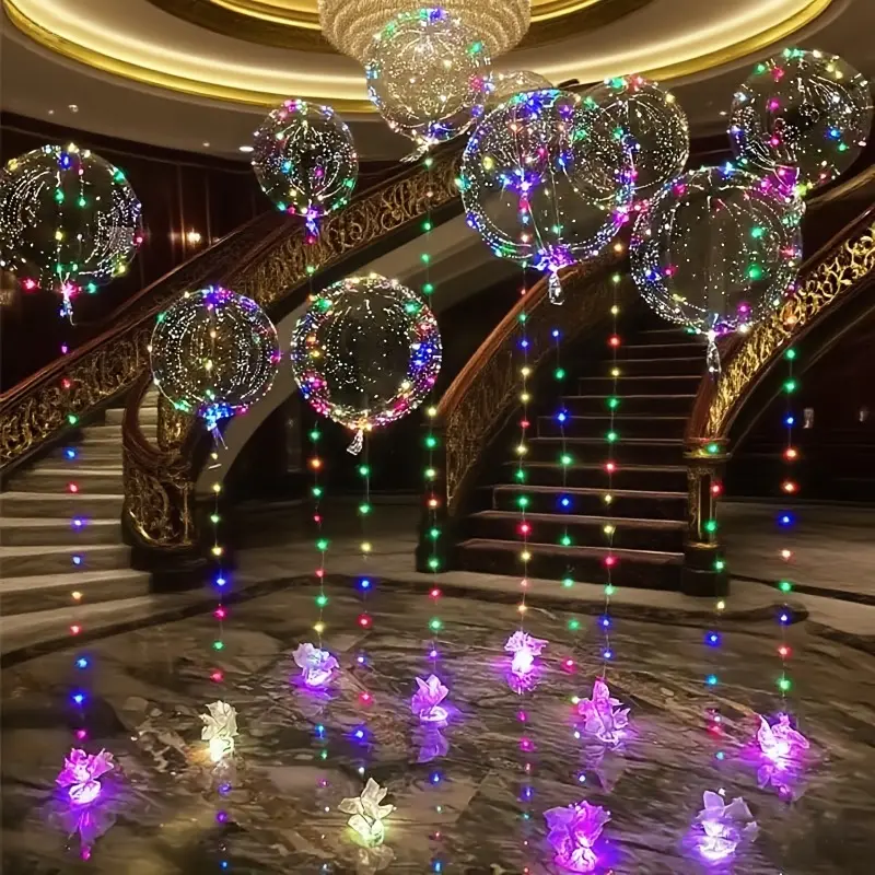 9pcs LED String Lights with Glowing Transparent Bubble Balls, Battery-Powered by 2 AA (Batteries Not Included) - Party Decor Ornaments for Decoration, Adults 14+, Birthday Parties, Weddings, Birthday Party