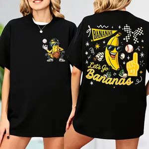 Banana T-shirt, Banana Baseball Shirt, Funny Catcher Fruit T-shirt, Double-sided Printing Hip Hop Banana Shirt, Baseball T-shirt, Baseball Gift, Baseball Mom T-shirt