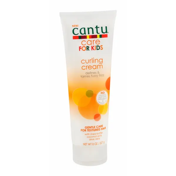 Cantu Kids Coconut-Shea-Honey Gentle Curling Cream - 8oz Textured Curly Hair Styling Product for Haircare Needs, Girls, Awards, Children, 8 Oz, Frizzy, Softening, Chemical Free, Mineral Oil Free, Paraben Free