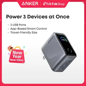 [Limited Offer]Anker Prime Charger, 160W 3-Port Compact USB-C GaN Charger Block, Smart Display and Touch Control, 140W Max Single-Port Charging, for MacBook, iPad, iPhone 17 / 16 / 15 Series, and More