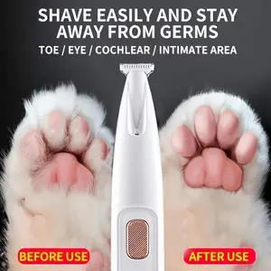 1pc Pet Grooming Clipper Kit, USB Rechargeable Cordless Electric Silent Dog and Cat Razor, Battery Powered with LED Lighting, Multi-Part Trimming for Paw & Body, Sophisticated Styling, Germ-Free