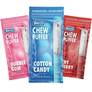 QuitGo Air Straw Cotton Candy Chew Habit Chew Stick – Plastic Reusable Natural Aid Straw to Curb Cravings & Breathe Freely