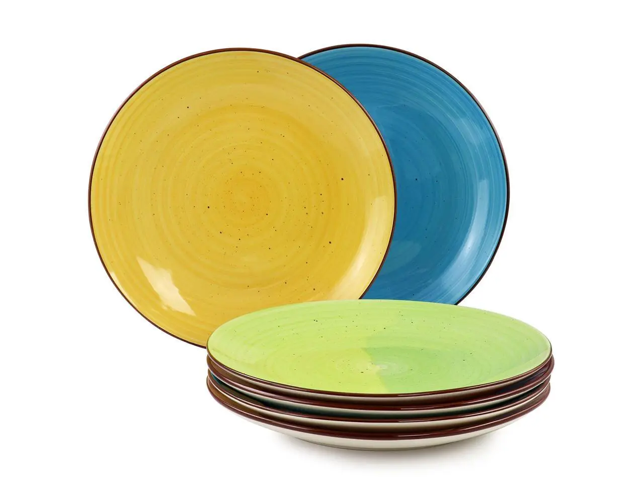 Elama Sebastian 6 Piece Stoneware Dinner Plate Set in Assorted Colors