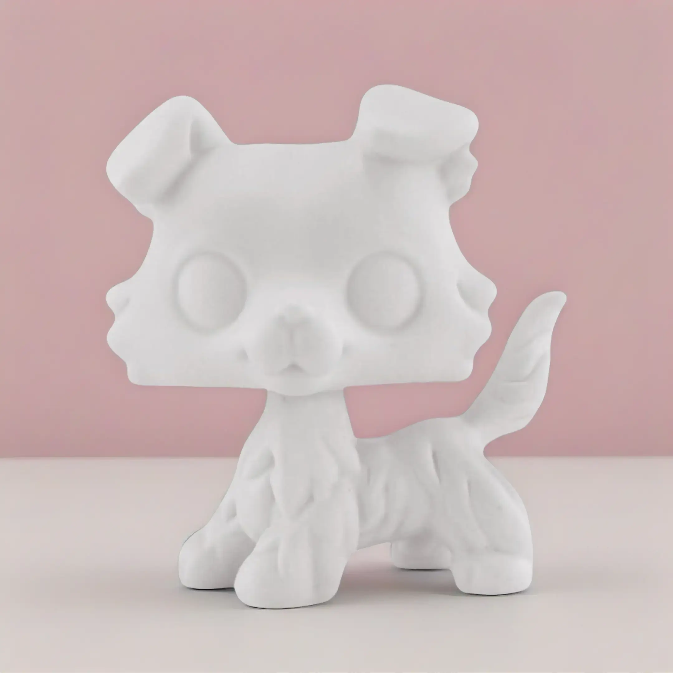1 Pc Custom White Blank Base - Mini Pet Shop Collie Dog Action Figure Accessory, DIY Doll Making Supply
