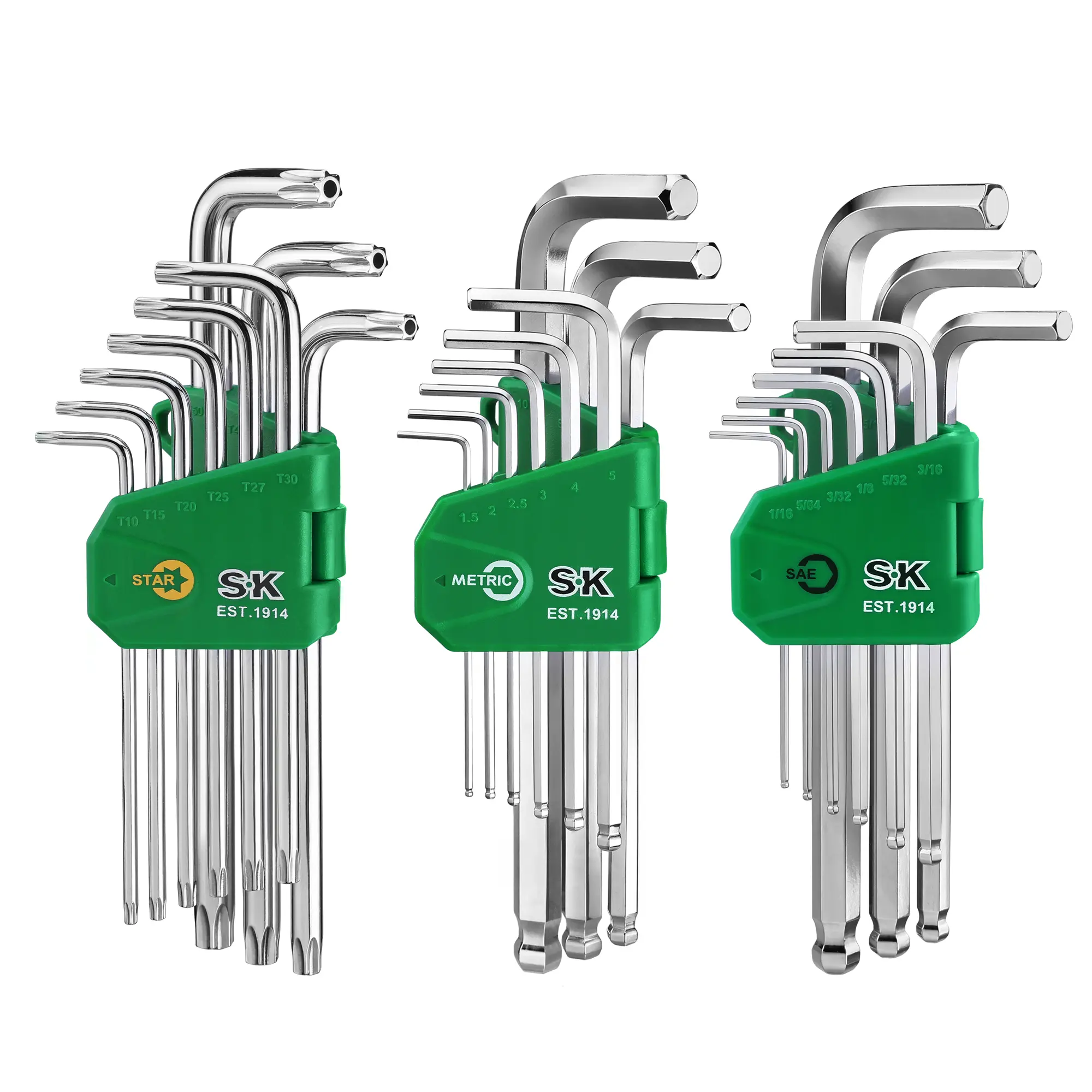 #summersale SK Allen Wrench Set, Metric/SAE/Star Hex Key Set, L-Shaped, S2 Steel