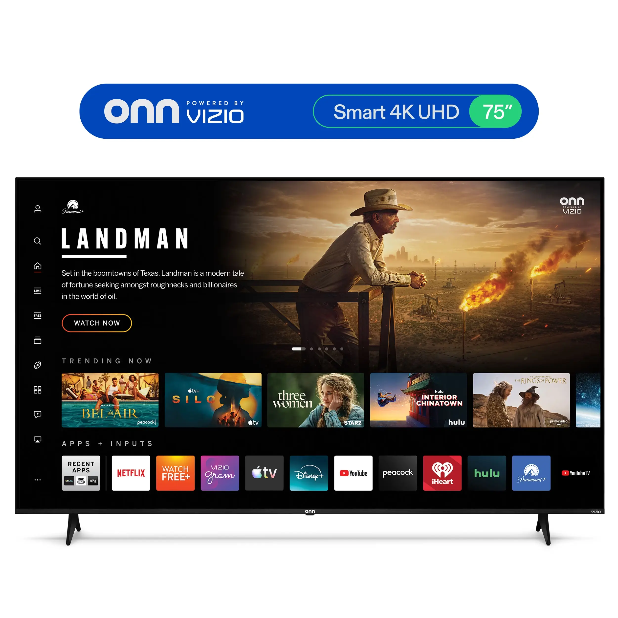 onn 75" Class 4K UHD Powered by VIZIO Smart Television, 75S4V4