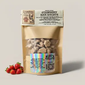 Strawberry Buck Biscuits Freeze Dried Dog Biscuit Treats