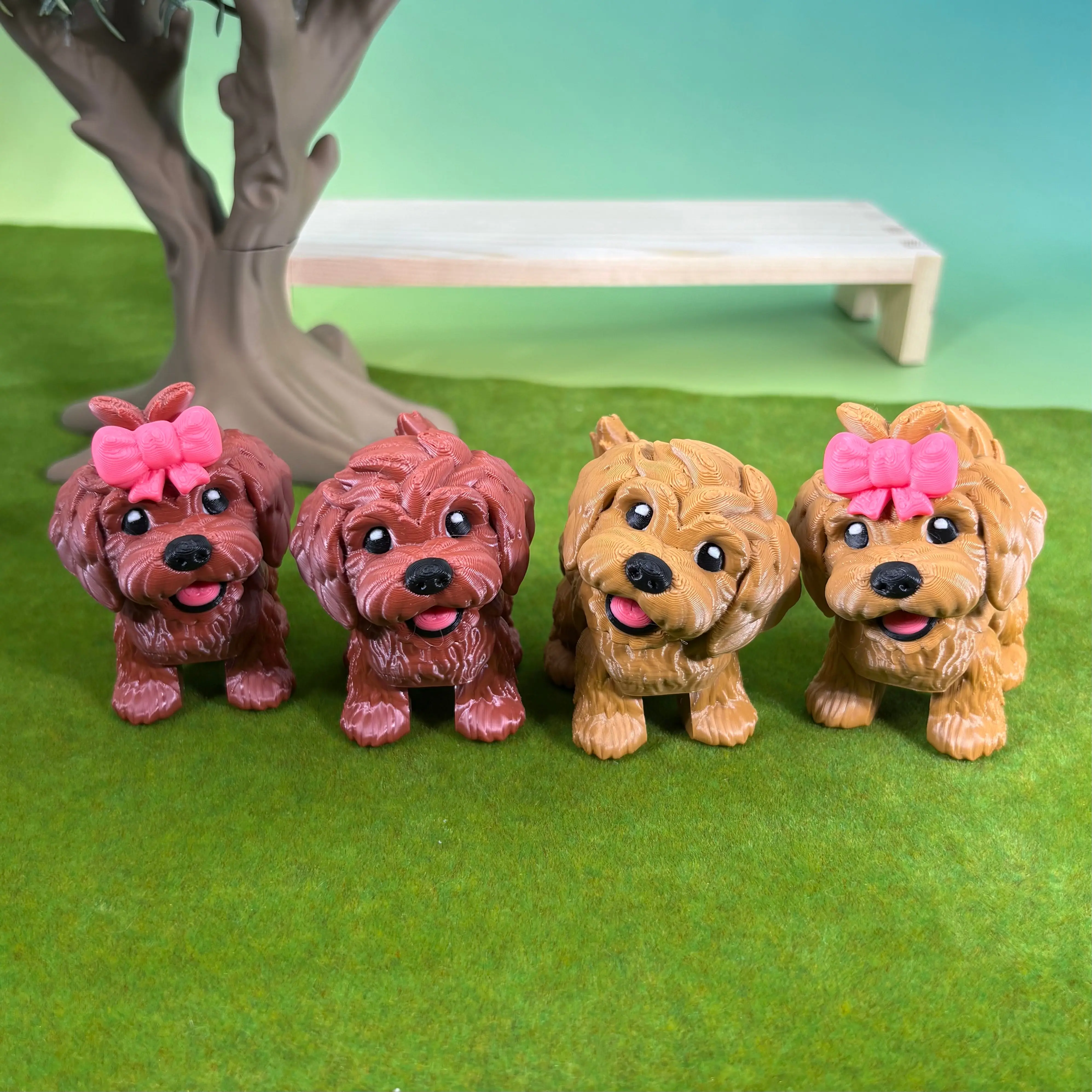 Goldendoodle Dog Figurine | Articulated Puppy Pal | Flexi Desk Pet | Dog Lover Gift | 3D Printed