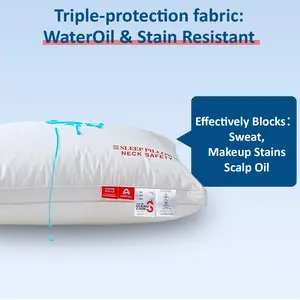 Waterproof & Stain Resistant Bed Pillows -  Luxury Hotel Quality Neck Support Pillow, Skin-Friendly & Easy to Clean