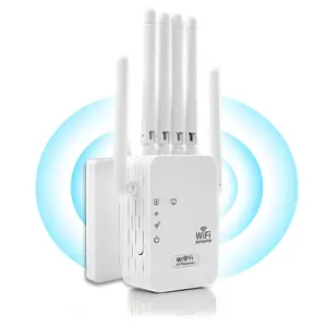 WiFi Extender Signal Booster,WiFi Extender for Home,Wireless Internet Repeater,Long Range Amplifier with Ethernet Port,1-Key Setup,Access Point,Up to 5000sq.ft and 100 Devices