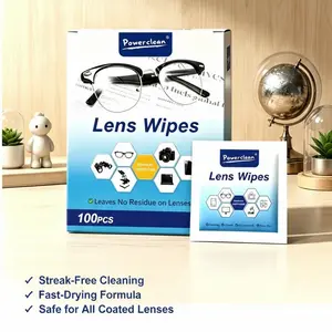 Pre-Moistened Lens Cleaning Wipes, Individually Wrapped Streak & Scratch-Free Eyeglass Wipes for Glasses, Screens, Cameras
