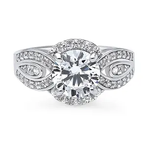 Halo Woven CZ Ring in Sterling Silver