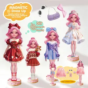 Magnetic Dress-Up Puzzle Toy, Magnetic Puzzles, Fun Role-Playing Game for Girls, Perfect for Halloween, Christmas, New Year Gifts, Suitable for Kids over 3 Years