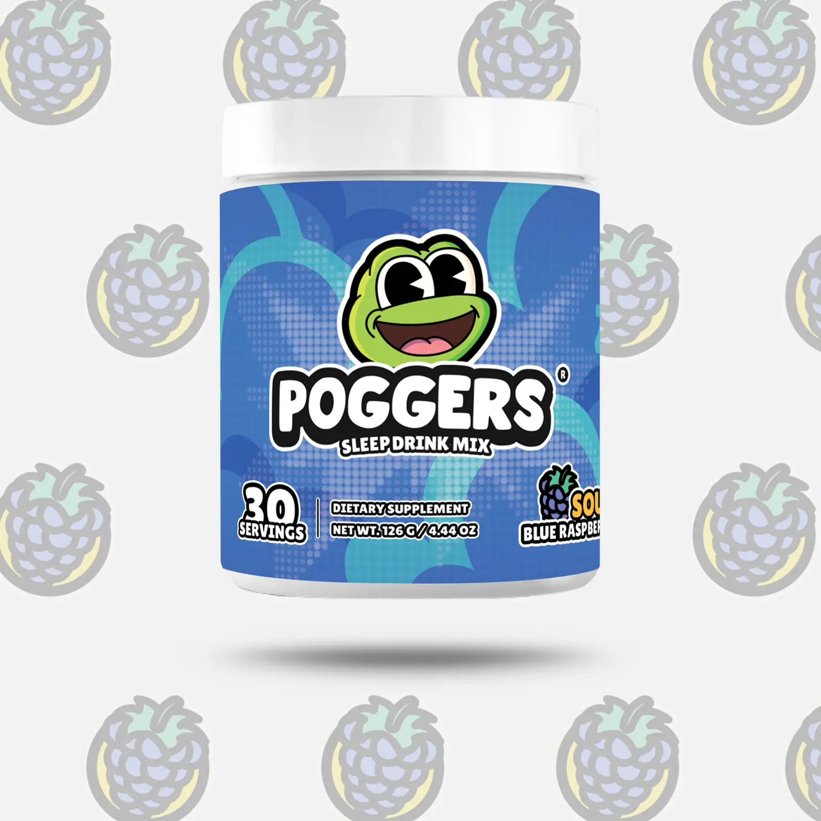 POGGERS Sour Blue Raspberry Sleep Drink Mix - 30 Servings Natural Sleep Aid with Melatonin Glycine Magnesium & Jujube Fruit Powder for Restful Nights Dietary Supplement Vitamin