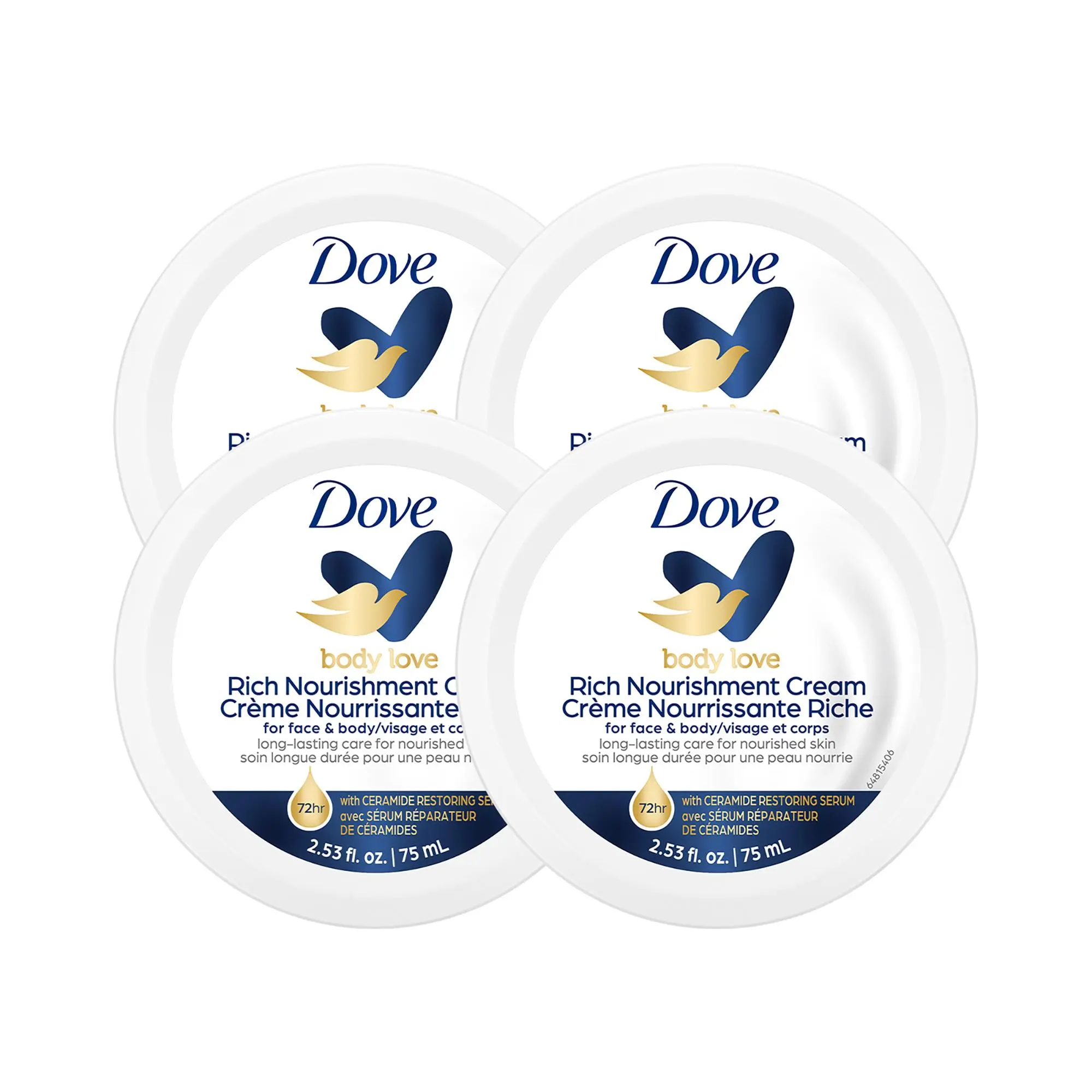 Dove Rich Nourishment Cream, 2.53 oz Body Lotion - Pack of 4