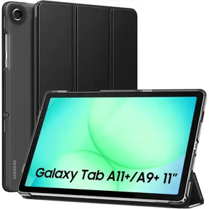 Case for Galaxy Tab A11+ Plus/A9+ 11-Inch 2026/2024, Slim Stand Protective Smart Cover with Hard PC Translucent Back Shell for Galaxy Tab A11+/A9 Plus Tablet, Auto Wake/Sleep, Black-USA