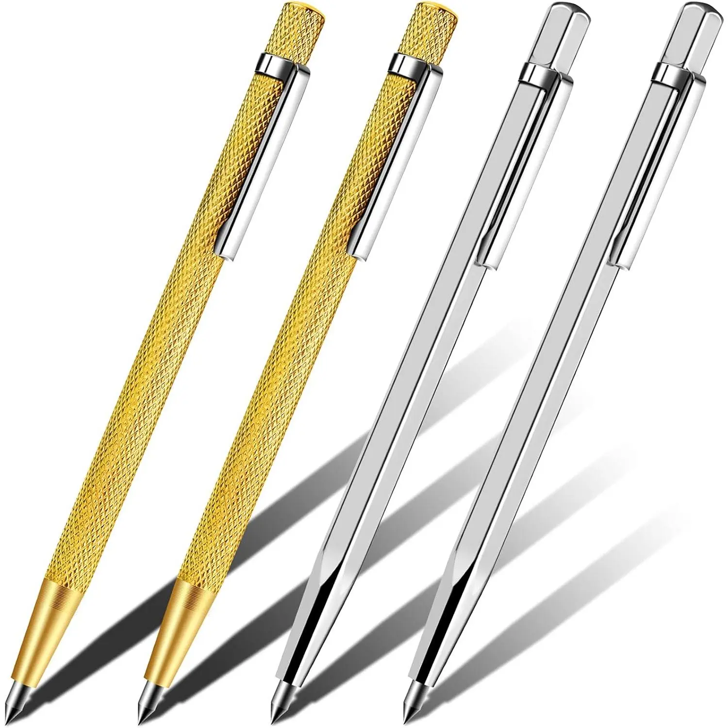 Scriber Marking Tools, 4Pcs Premium Aluminium Tungsten Carbide Tip Scriber, Etching Engraving Scriber Pen for Glass, Ceramics, Metal Sheet