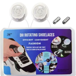 DH Rotating Automatic Buckle Shoes Laces 1.2m Black Lock Shoe Laces Tieless No Need to Tie Shoelaces Efficient Convenient Fashion