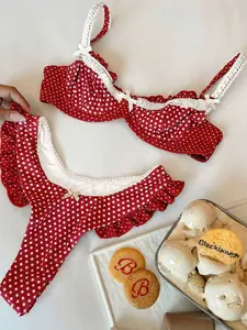 2026 New Women’s Patchwork Ruffle Bikini, Fashion Low-Waist Sexy Two-Piece Swimsuit Set, Casual Vacation Beachwear for Pool Parties and Hot Springs