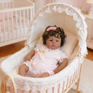 Reborn Baby Doll Black Girl 19inch Realistic Newborn Baby Dolls African American Reborn Doll Toy with Clothes