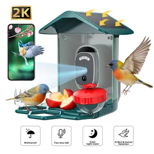 【JOOAN 2.5K HD Solar Smart Hummingbird Feeder Camera 】with AI Bird Recognition, HD Night Vision, IP66 Waterproof, Anti-Ant & Anti-Bee Design, Auto Photo Capture with Instant Alerts, Ideal for Outdoor Gardens & Patios, Perfect Gift for Bird Lovers