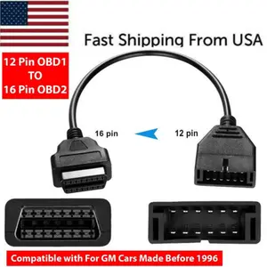 12 Pin OBD1 to 16 Pin OBD2 Convertor Adapter Cable for GM Diagnostic Scanner US Connector