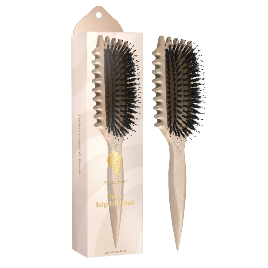 Define EdgeLift Curl Brush by Bounce Curl For Definition, Defined Curls, Frizz Reduction, Smooth Hair Style