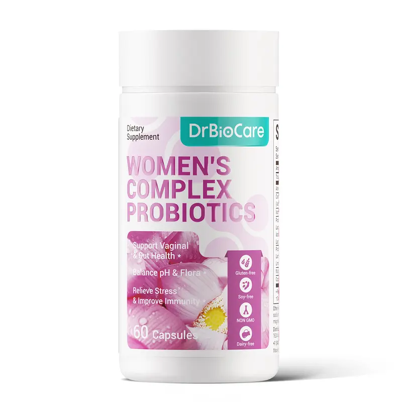 DrBioCare Women's Probiotic Dietary Supplement - Vitamins for Women, Ashwagandha, Cranberry Concentrate, Mulberry Leaf, Botanical Extracts, Non-GMO, Allergen-Free Capsules, 2-Cap Daily Dose, Daily Supplemental Nutrition Support for Adults