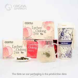 BOGO 2 Cartons Lychee Oolong Tea (1Carton 40g 4g×10pcs)×2 Cold Brew With Real Lychee Inside No Sugar No Artifical Flavor With Lychee Pear And Oolong Tea