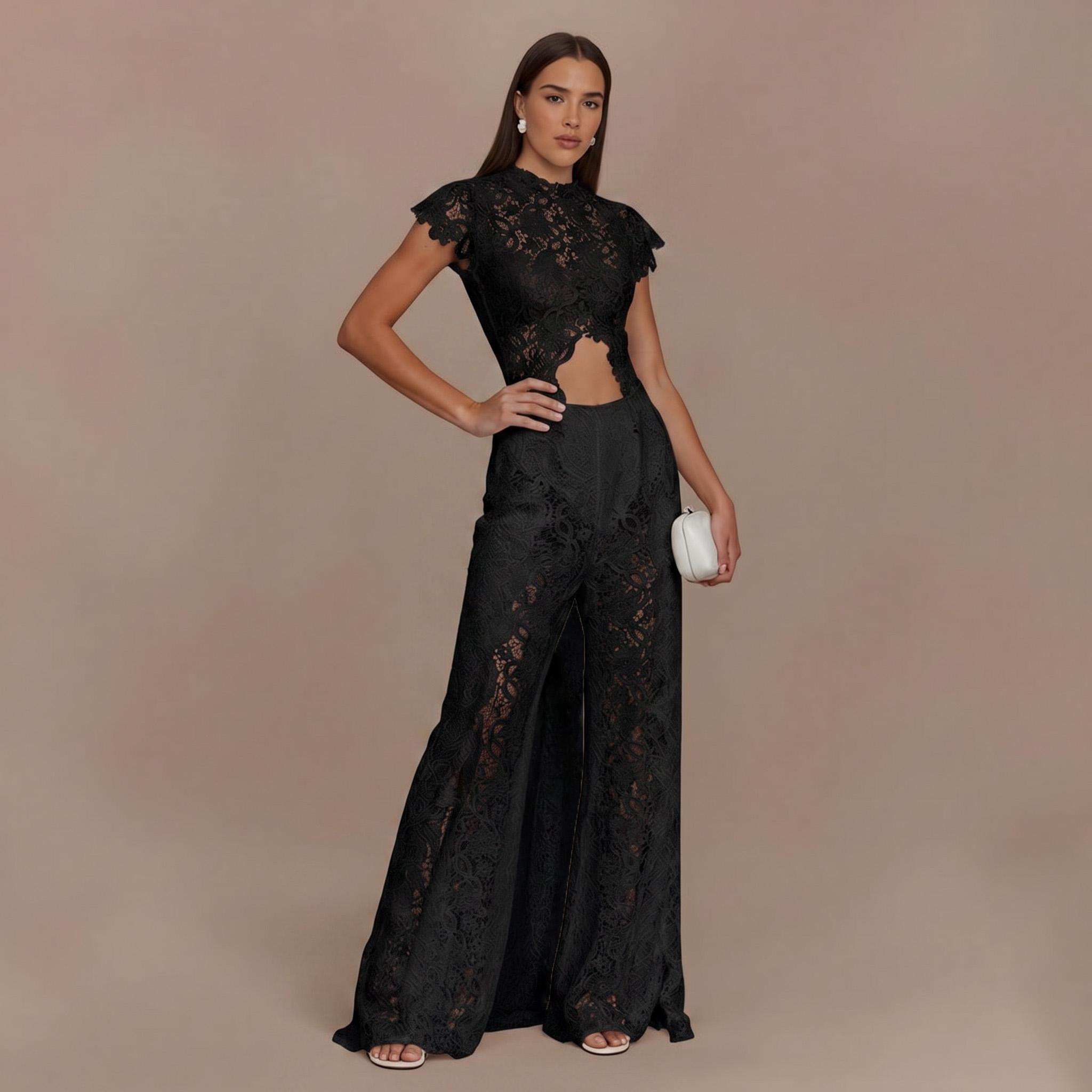 LikeMyChoice Boho Short-Sleeve Shirt & Wide-Leg Pants Luxury Resort Wear 2-Piece Outfit Satin Fabric Women's Lounge Set for Vacation Vibe Clothes Suits
