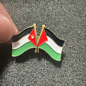 Palestine & Jordan Flags pin
