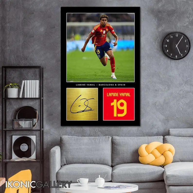 Lamine Yamal Art, Spain Football Player Poster, Soccer Wall Art