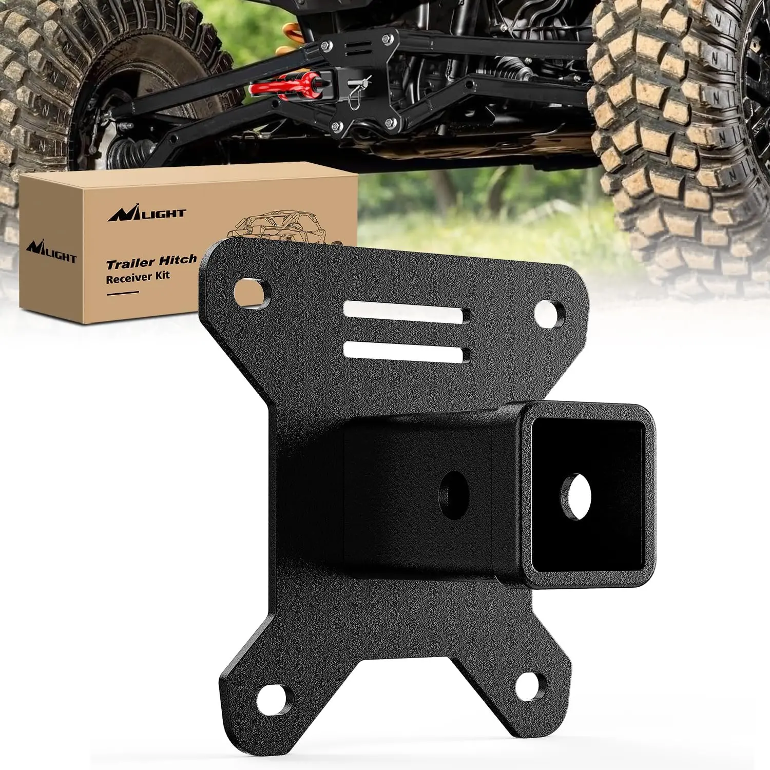 Nilight 2 Inch Rear Bumper Tow Trailer Hitch Receiver Kit Compatible for UTV ATV 2014-2026 Polaris RZR XP1000 XP 4 1000