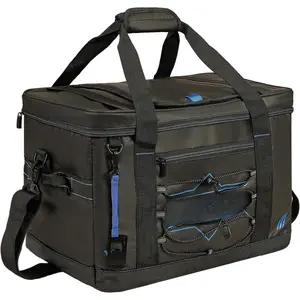 Large Collapsible Insulated Cooler Bag, 48 Cans Leakproof Soft-Sided Portable Cooler for Camping, Travel, Picnic, Beach, Backyard, Parties, Black