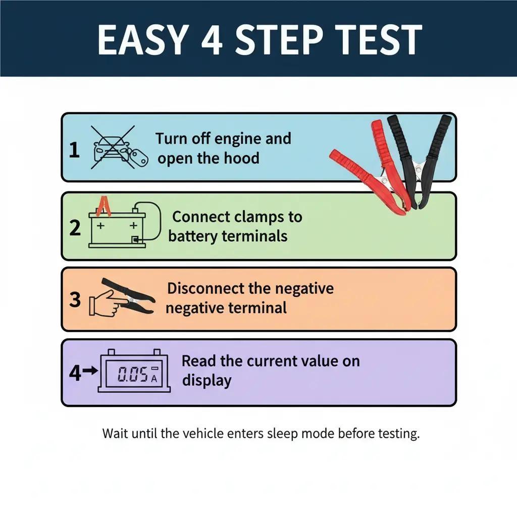 Car Battery Drain Tester - Parasitic Draw TestTool with Digital Display, 12V Automotive Battery Leakage Detector for Finding HiddenBattery Drain