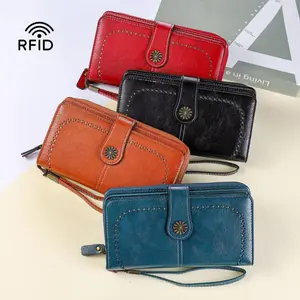 Multi-Functional RFID Blocking Long Wallet, Large Capacity Zipper Wallet for Women, Multi-Card Slot Wallet, Casual Trendy Versatile High-Quality Daily Wallet