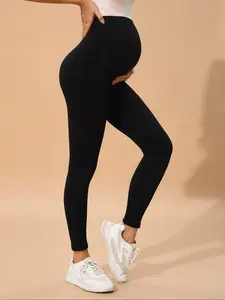 Women's High-Waisted Butt-Lifting Yoga Pants, High Elasticity Abdominal Support, Tight-Fitting Maternity Outdoor Sports Trousers, Maternity Clothing, Maternity Clothes