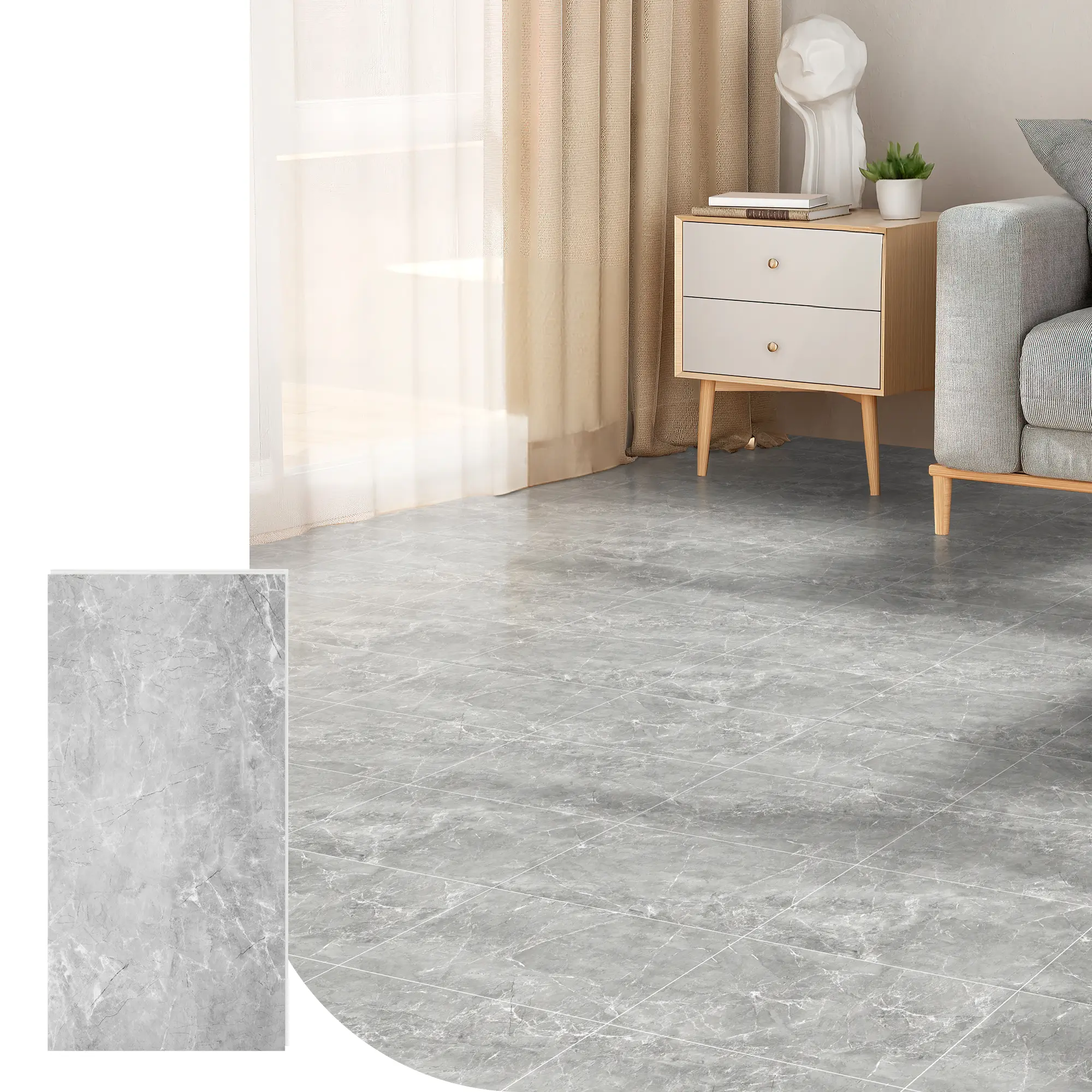 Art3d Easy Install Click-Lock Vinyl Plank Flooring, 12-Pack 12"w x 24"l x 0.2" thick Stylish Marble Design Waterproof Tiles, 24 Sq.Ft Coverage for Home & Office