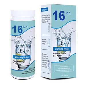 Drinking Water Test Kit 16-in-1 – Home, Well & Tap Water Test Strips for Lead, pH, Hardness, Iron, Copper, Chlorine – 50 Count