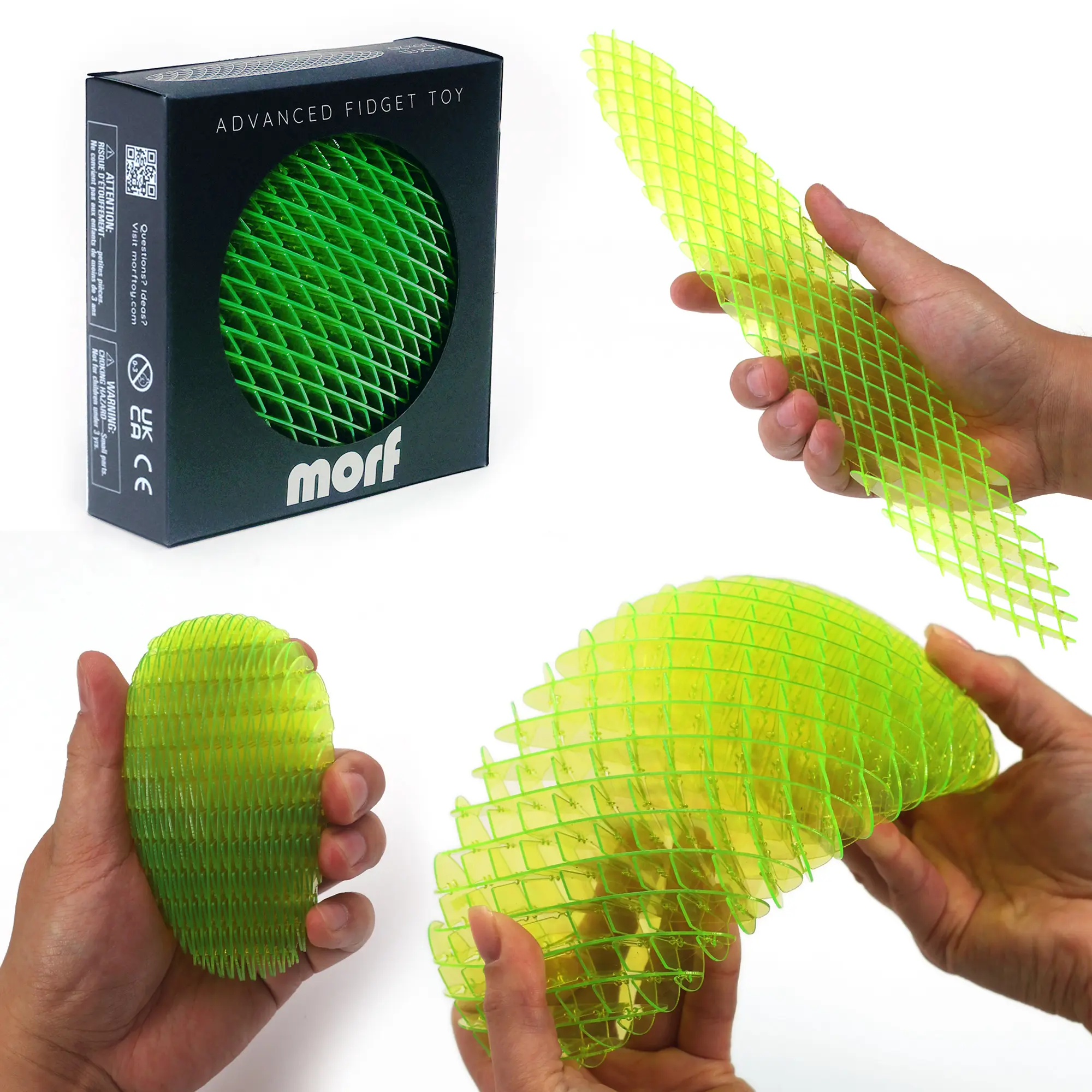 Morf Fidget Worm Green Big 20x20 Advanced Fidget Toy