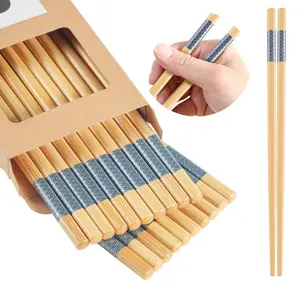 10 Pairs Bamboo Chopsticks, 9.5" Reusable, Dishwasher Safe, Non Slip Chopsticks