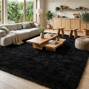 BOOPBEEP Fluffy Shaggy High Plush Soft Carpet, Home Decor, Non-Slip Indoor Area Rug,  Various Sizes for Living Room, Bedroom, Dining Room, Kitchen, Bathroom, Dining Room, Study Room, Dressing Room, Office, And Home Offices, Accent Rugs, And Floor Covering
