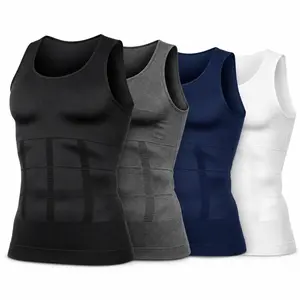 Men’s Compression Tank Top Body Shaper Vest - Seamless Smoothing Undershirt, Breathable Athletic Base Layer Tank Tops