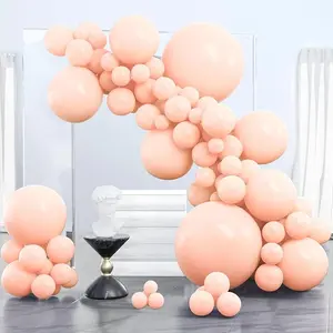 PartyWoo 100-Piece Pastel Orange Round Rubber Balloons Kit - 36,18,12,10,5 in Sizes, Baby Pale Light Pink Peach Latex, Floatable, with Pump, for Balloon Arch Garland, Wedding & Baby Shower Decorations Orange-Q02