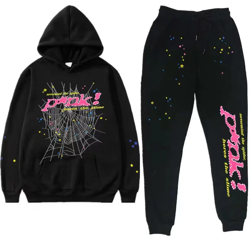 Hip Hop Spider Hoodies Set Y2k Hoodie Tracksuit Pullover Sweatshirt for Women Men Matching Hoodies for Couples