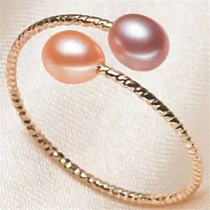 Freshwater Pearl Baroque Pearl Ring Winding Atmospheric Jewelry Handmade Adjustable Vintage