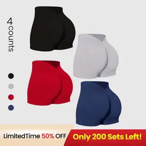 Hijesse Women Sports Shorts With Ruched Waist, Sexy And Lifting, Elastic And Comfortable For Yoga & WorkoutWomen Sweat Short, Gym Short, Biker Short,V Back Scrunch Butt Seamless Short,For Hiking, Trekking, Gym,Summer