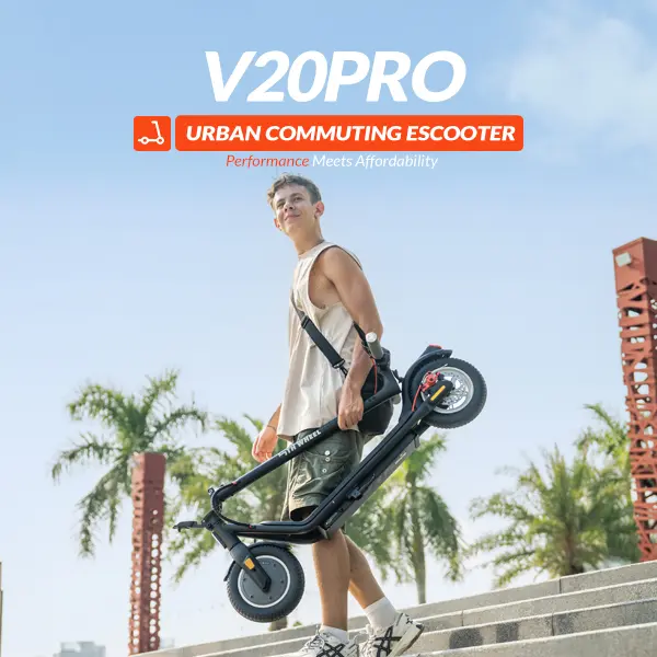 5TH WHEEL V20PRO eScooter with Turn Signals 18 Mph 10" Tires Smart App Dual Braking System