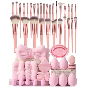 30PCS  Makeup Brush Sets Premium Synthetic Hair Eyeshadow Blending Brush Sets Cosmetics Tools+24PCS Makeup Tools Set