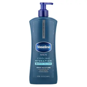 Vaseline Men, Cooling Hydration, 3 in 1 Body, Face & Hands Lotion, 20.3 fl oz (600 ml)